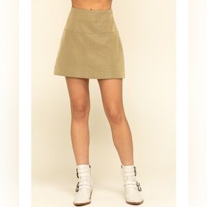 Free People Olive Tan A-Line Mini Skirt Size 4